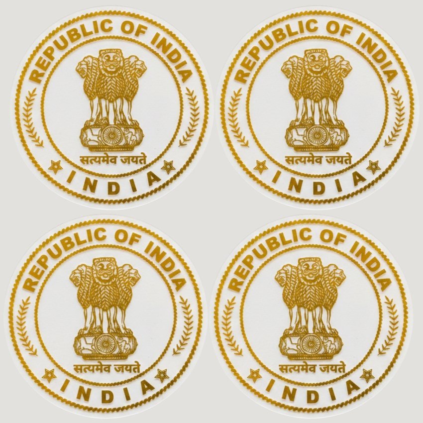 Republic of India 24K Gold Plated Metal Sticker (Premium Quality) – Pack of 4