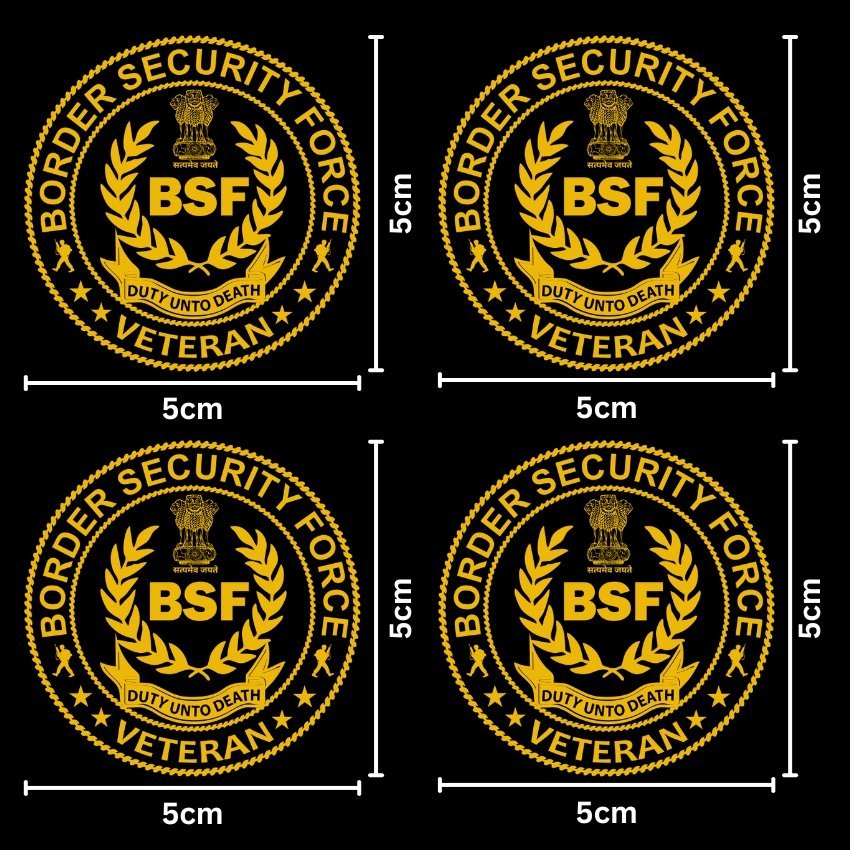 BSF Veteran 24K Gold Plated Metal Sticker (Premium Quality) – Pack of 4