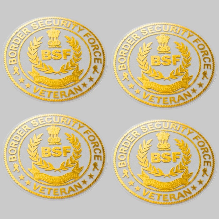 BSF Veteran 24K Gold Plated Metal Sticker (Premium Quality) – Pack of 4
