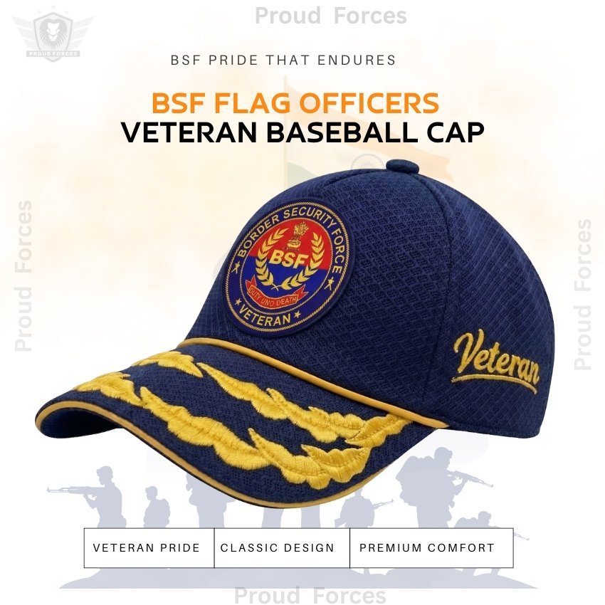 BSF Flag Officers’ Veteran Baseball Cap (Blue Color) - Premium Quality