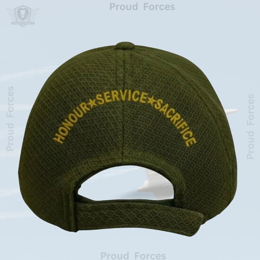 Indian Air Force Officers’ Veteran Baseball Cap (Olive Green Color) - Premium Quality