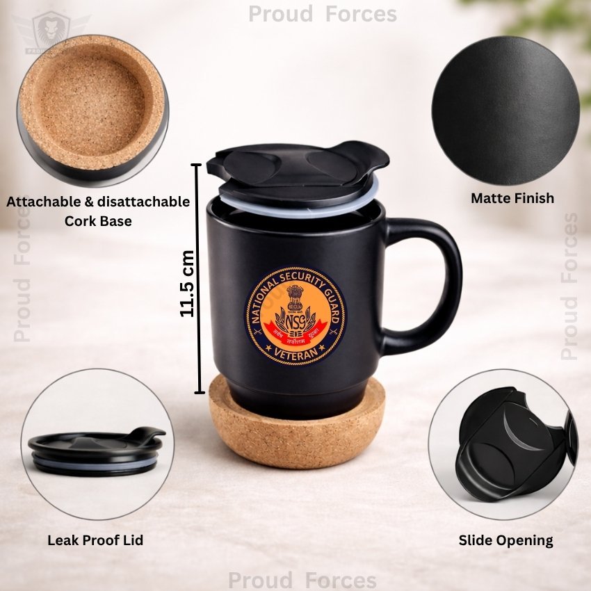 NSG Veteran Matte Finish Coffee Mug with Cork Base