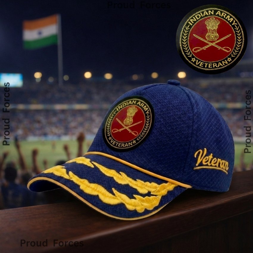 Indian Army Flag Officers’ Veteran Baseball Cap (Blue Color) -Premium Quality