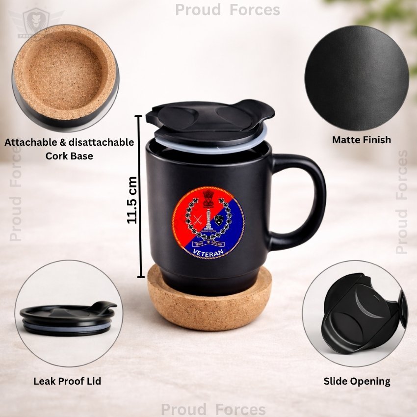 Rajasthan Police Veteran Matte Finish Coffee Mug with Cork Base