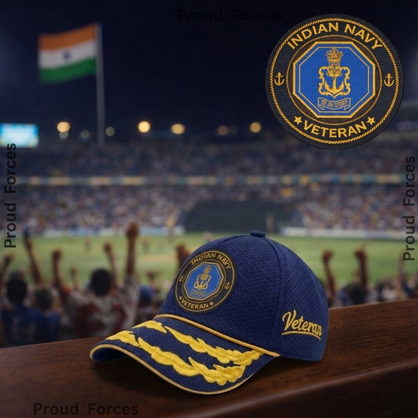 Indian Navy Flag Officers’ Veteran Baseball Cap (Blue Color) - Premium Quality