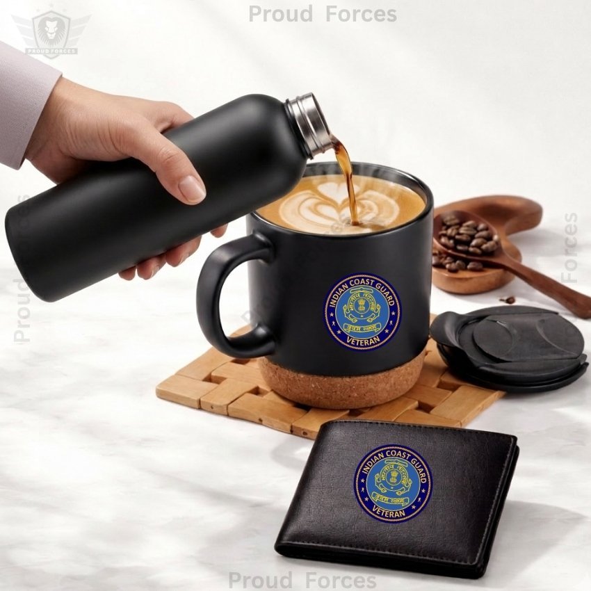 ICG Veteran Premium Combo Pack of 3 – Bottle, Coffee Mug & Leather Wallet