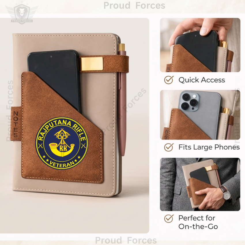 Rajputana Rifle Veteran Office Notebook with Phone & Pen Holder