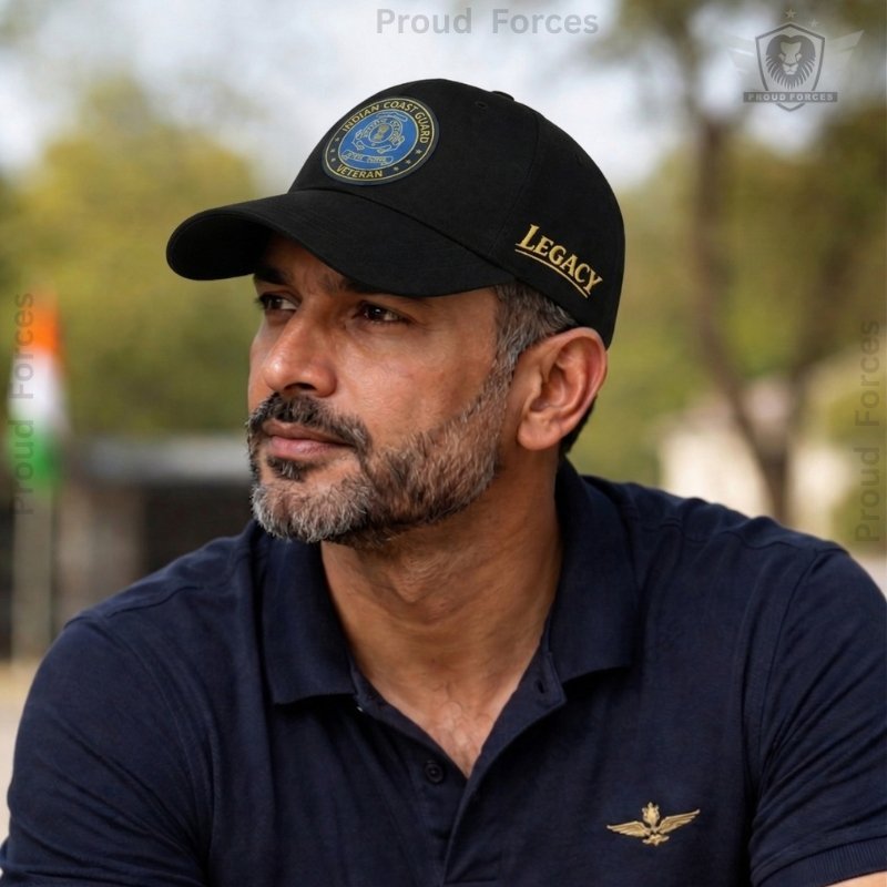 Indian Coast Guard Veteran Pure Cotton Cap