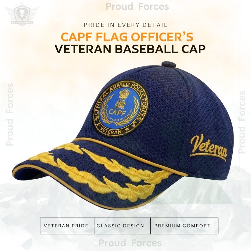 CAPF Flag Officers’ Veteran Baseball Cap (Blue Color)- Premium Quality
