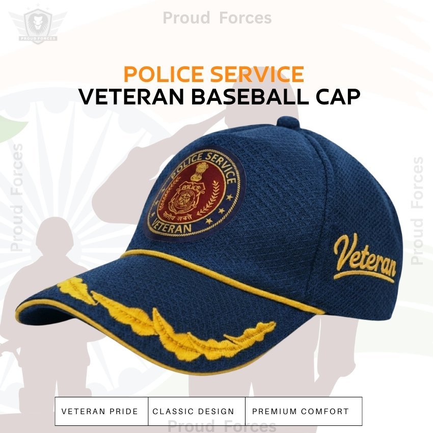 Police Service Officers’(Blue Color) Baseball Cap for Veterans - Premium Quality