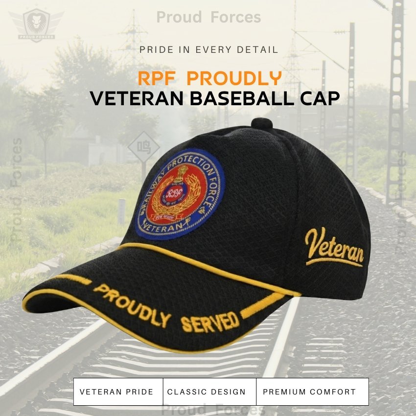RPF Proudly Baseball Cap for Veterans (Black Color) -Premium Quality