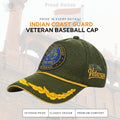 Indian Coast Guard (ICG) Officer Veteran Baseball Cap (Olive Green Color) - Premium Quality