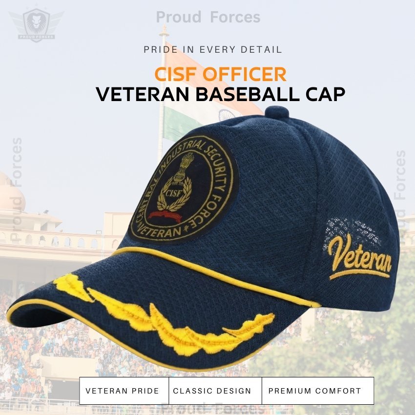 CISF Officers’ Veteran Baseball Cap (Blue Color) - Premium Quality