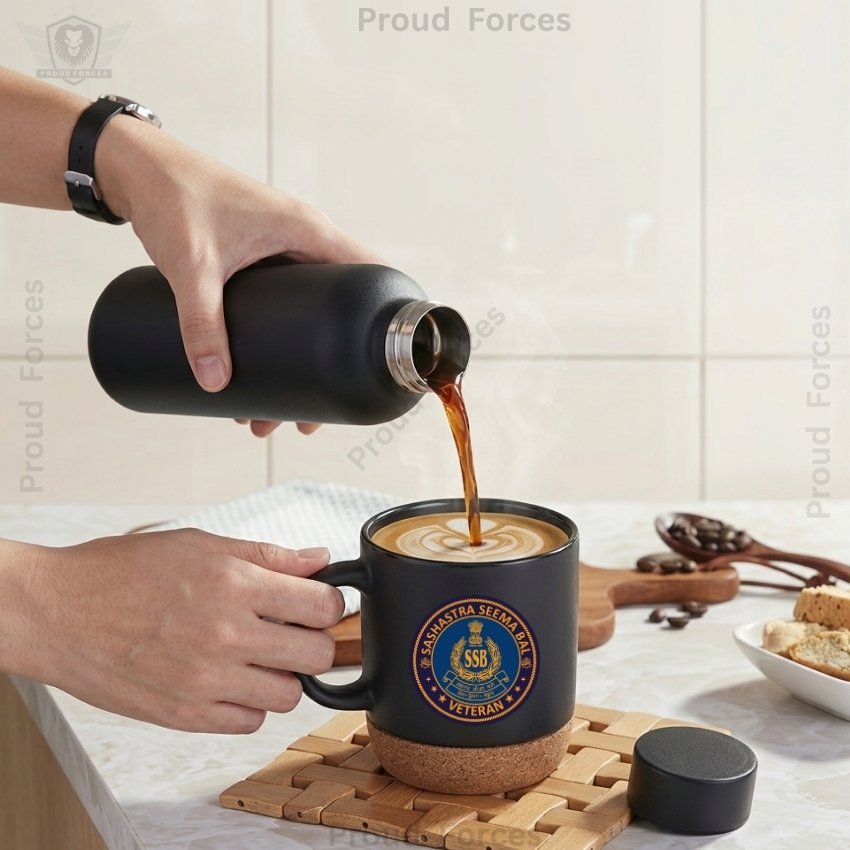 SSB Veteran Matte Finish Bottle & Coffee Mug Combo Set
