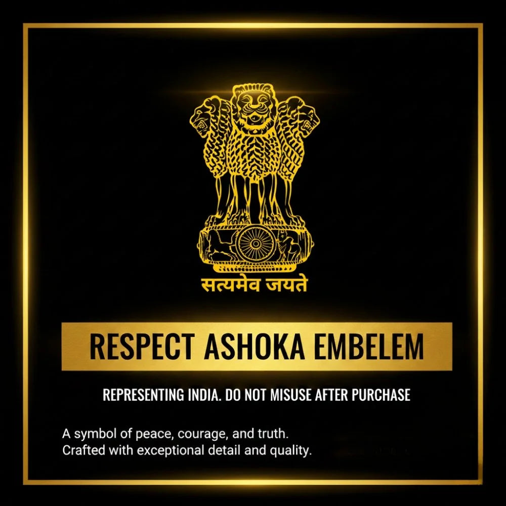 Premium Quality 24K Gold Plated Ashoka Emblem Metal Stickers – Pack of 2