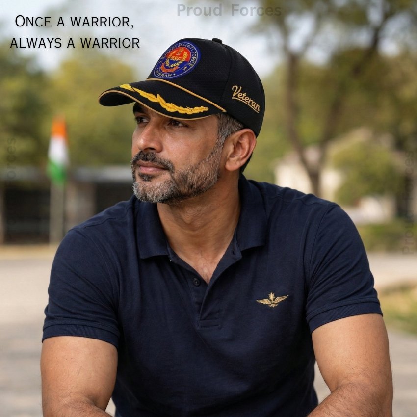 BSF  Officers’(Black Color) Baseball Cap for Veterans -Premium Quality