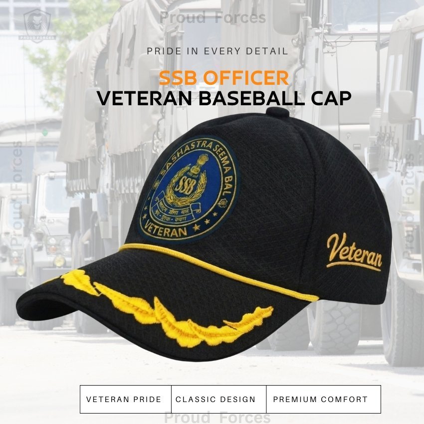 SSB Officers’ Veteran Baseball Cap (Black Color) -Premium Quality