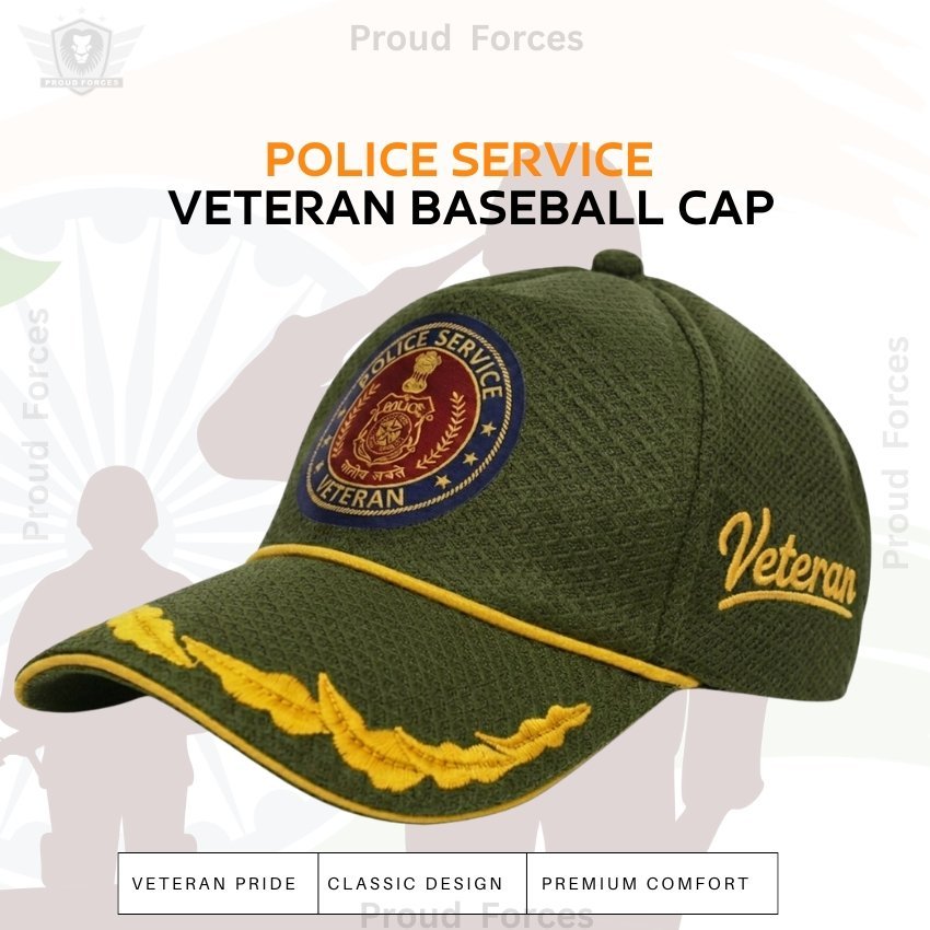 Police Service Officers’(Olive Green Color) Baseball Cap for Veterans - Premium Quality