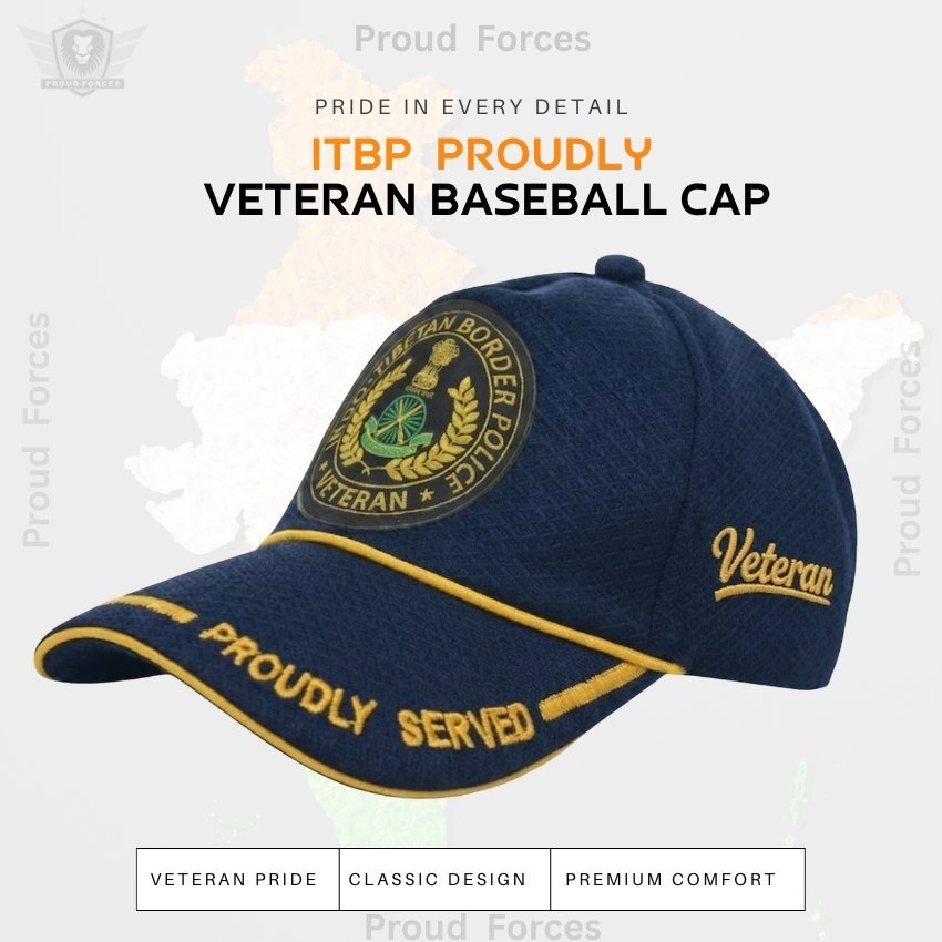 ITBP Proudly Veteran Baseball Cap (Blue Color) - Premium Quality