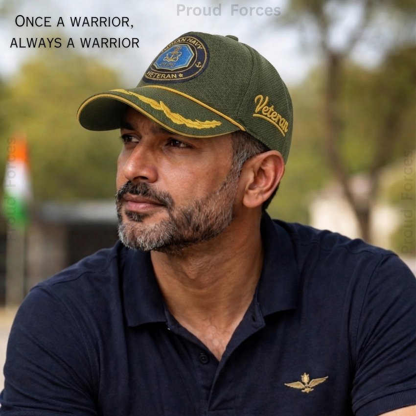 Navy Officers’ Veteran Baseball Cap (Olive Green Color) - Premium Quality