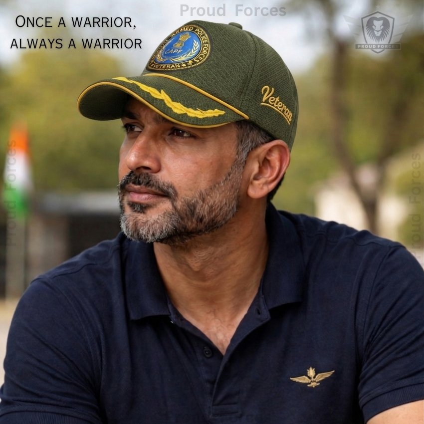 CAPF Officers’ Veteran Baseball Cap (Olive Green Color)- Premium Quality