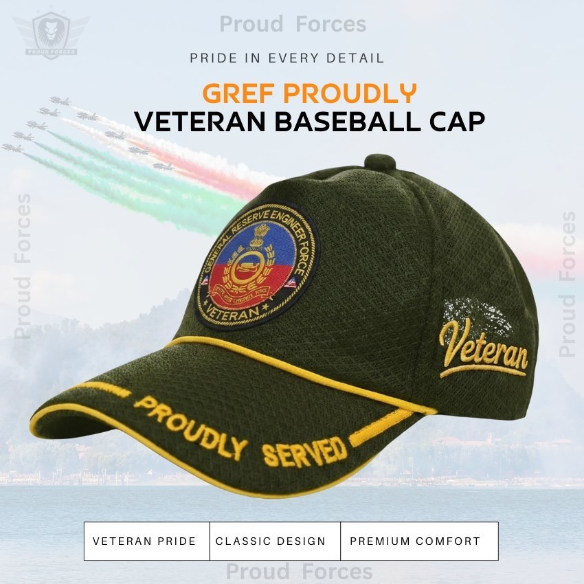 GREF Proudly Veteran Baseball Cap (Olive green Color) - Premium Quality
