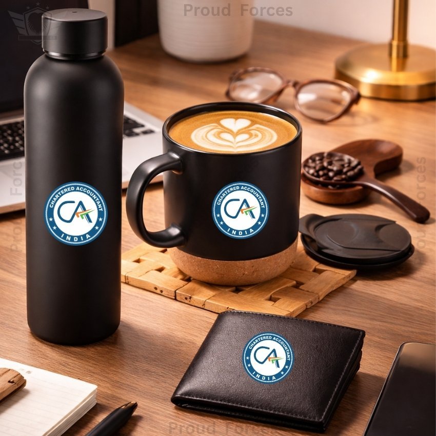 Chartered Accountant Premium Combo Pack of 3 – Bottle, Coffee Mug & Leather Wallet