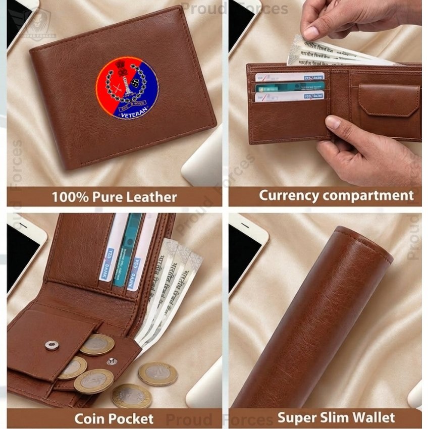 Rajasthan Police Veteran Brown Leather Wallet for Men (Premium Classic Edition)
