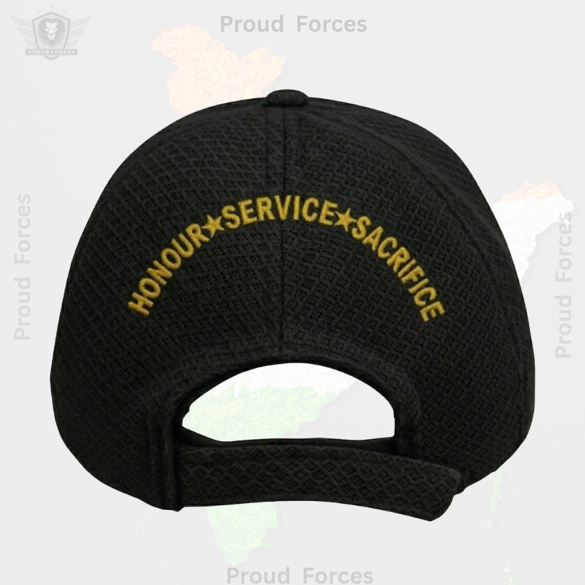 ITBP Officers’ Veteran Baseball Cap (Black Color) - Premium Quality