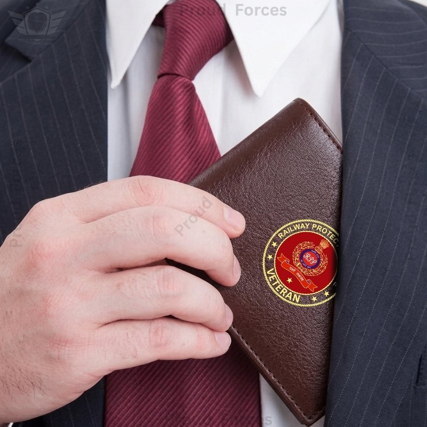 RPF (Railway Protection Force) Veteran Brown Leather Wallet for Men (Premium Classic Edition)