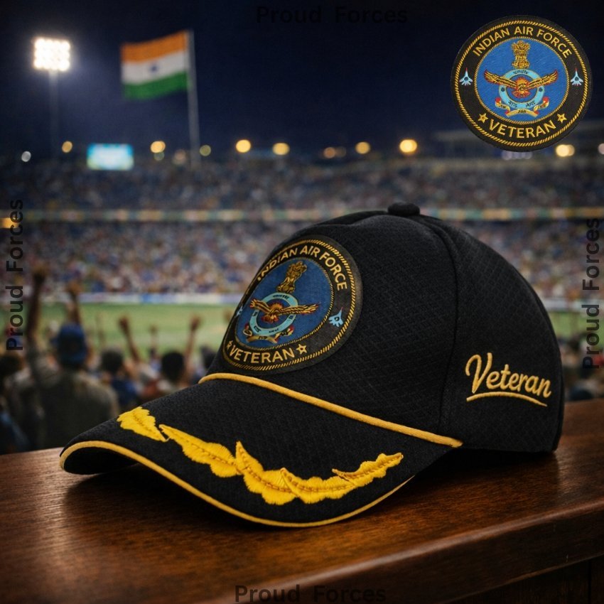 Indian Air Force Officers’ Baseball Cap for Veterans(Black Color)- Premium Quality