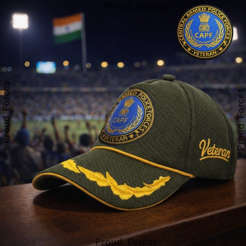 CAPF Officers’ Veteran Baseball Cap (Olive Green Color)- Premium Quality