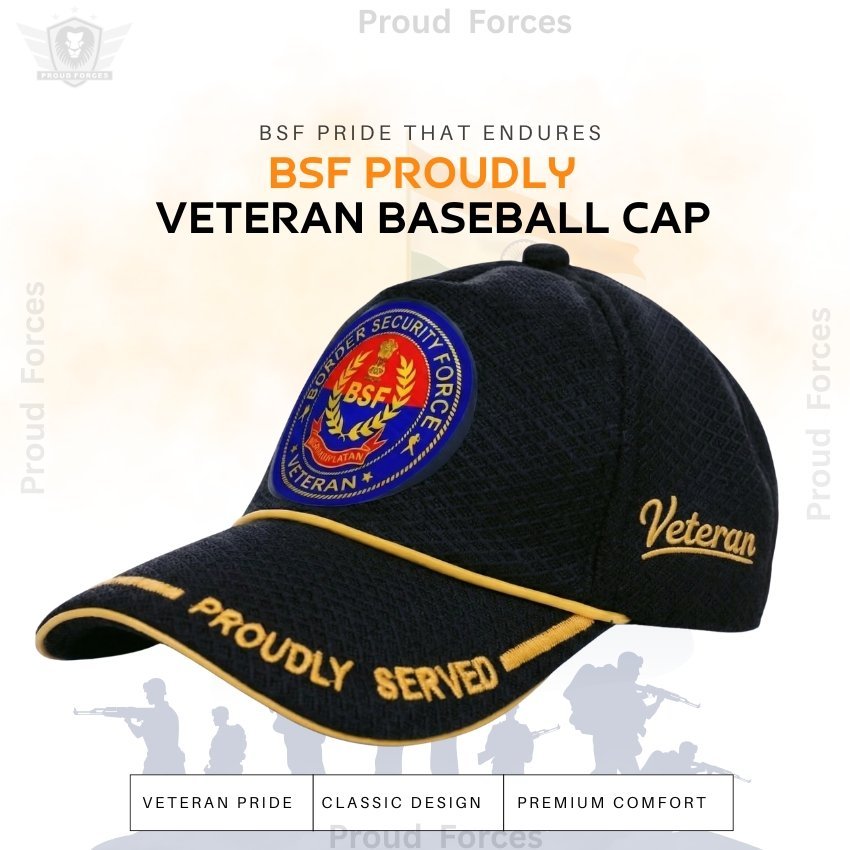 BSF (Black) Proudly Served Baseball Cap for Veterans -Premium Quality