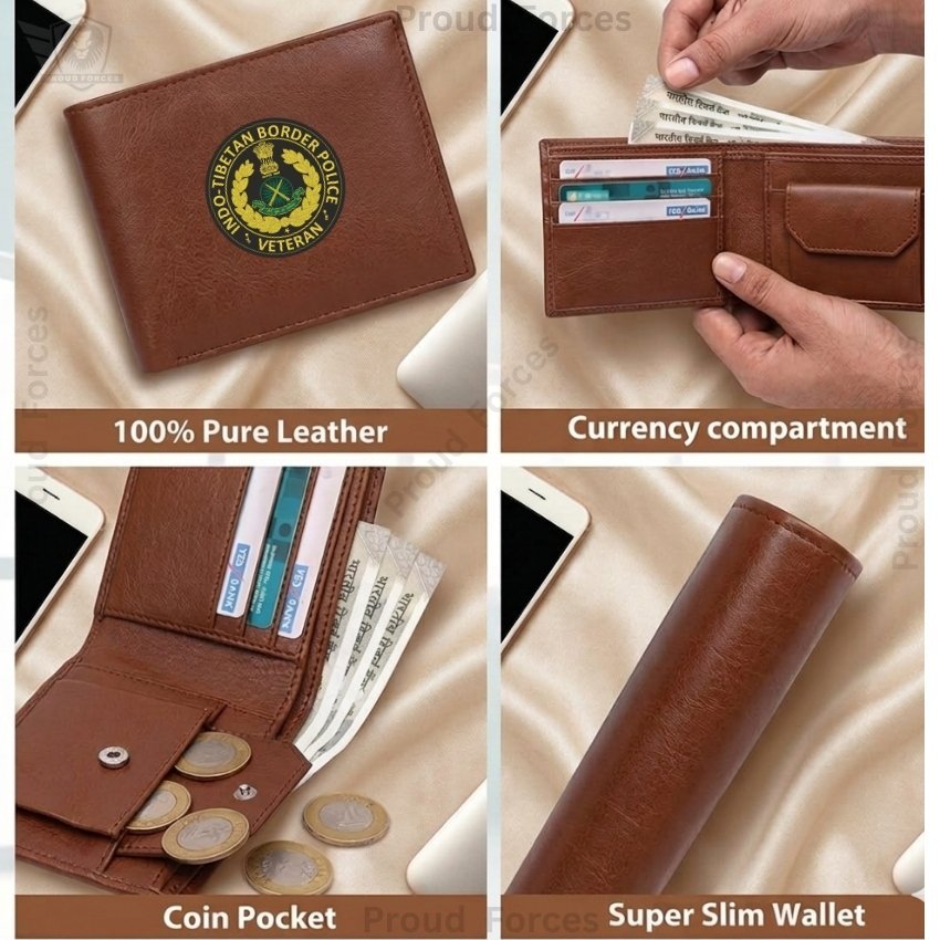 ITBP Veteran Brown Leather Wallet for Men (Premium Classic Edition)