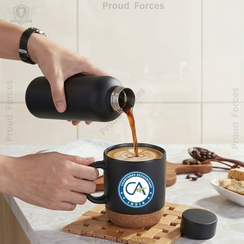 Chartered Accountant (CA) Matte Finish Bottle & Coffee Mug Combo Set