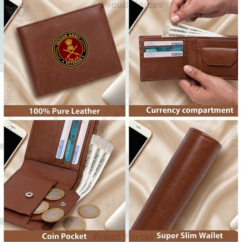 Army Veteran Brown Leather Wallet for Men (Premium Classic Edition)