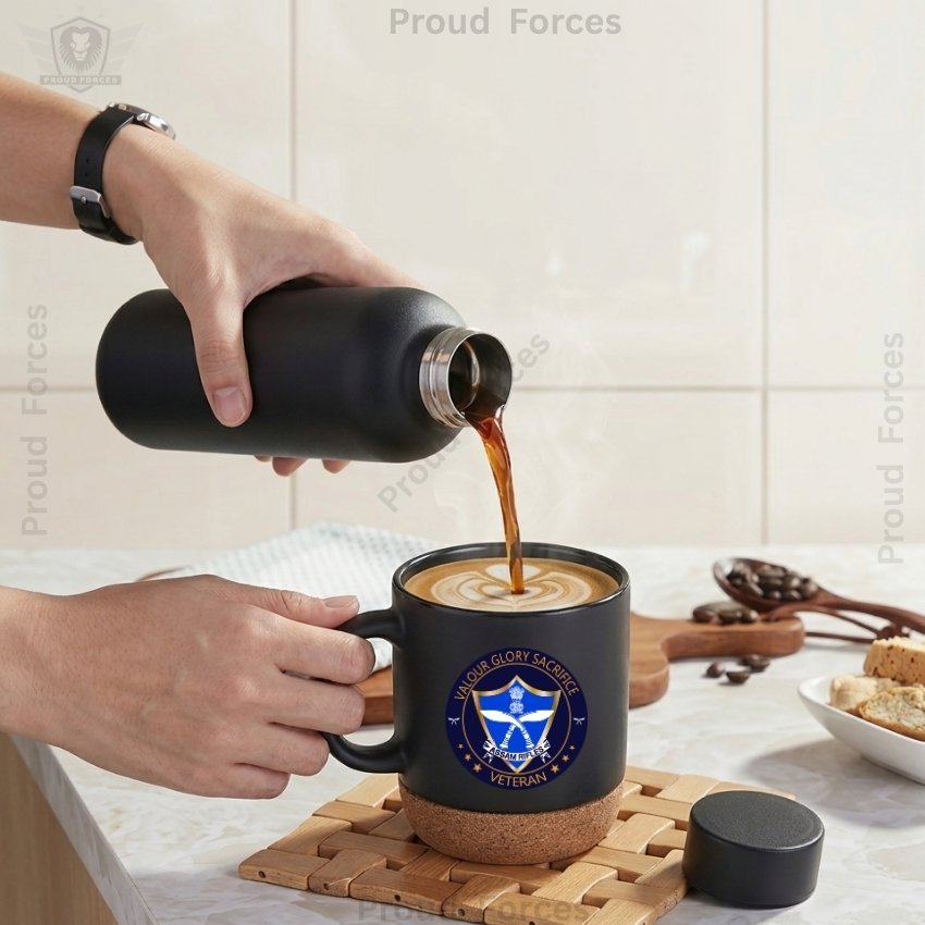 Assam Rifles Veteran Matte Finish Bottle & Coffee Mug Combo Set