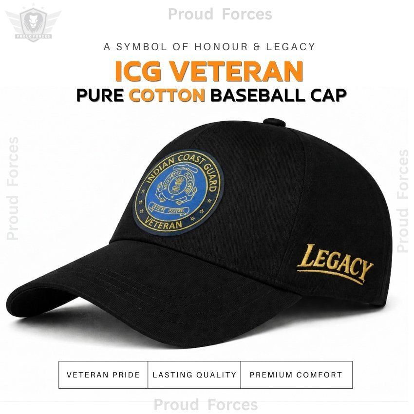 Indian Coast Guard Veteran Pure Cotton Cap