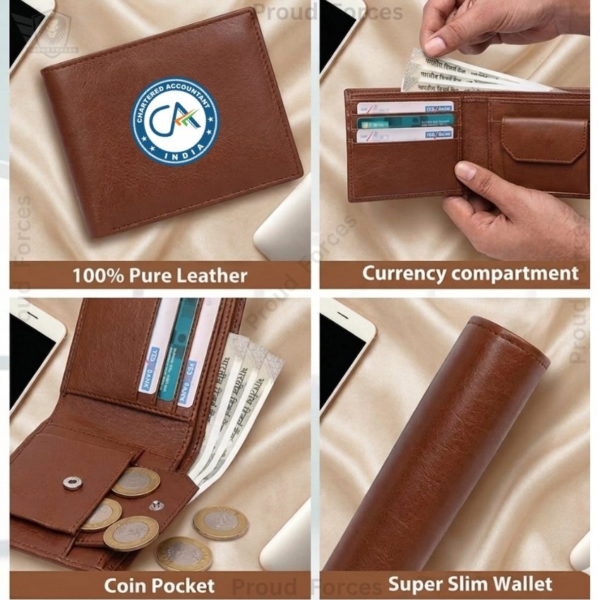 Chartered Accountant (CA) Brown Leather Wallet for Men (Premium Classic Edition)