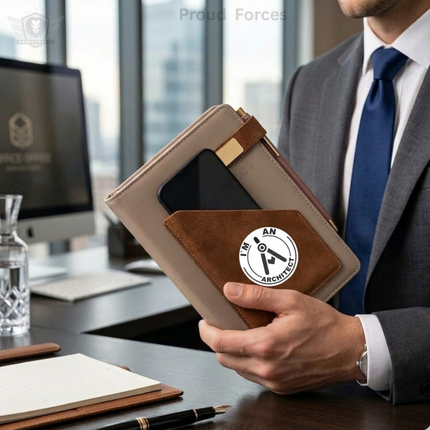 Architect Office Notebook with Phone & Pen Holder