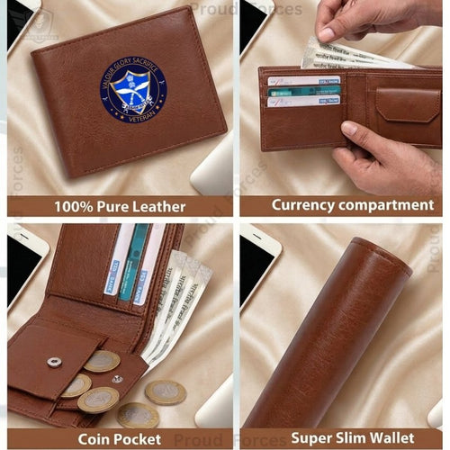 Assam Rifles Veteran Brown Leather Wallet for Men (Premium Classic Edition)