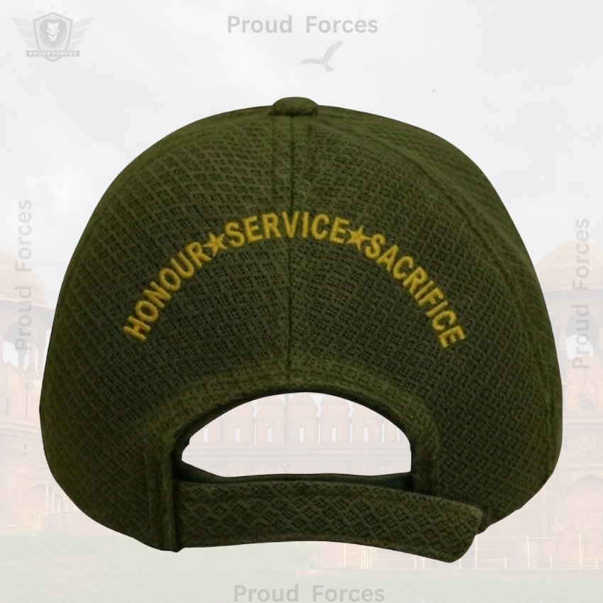 Republic of India Proudly Veteran Baseball Cap (Olive Green Color) – Premium Quality