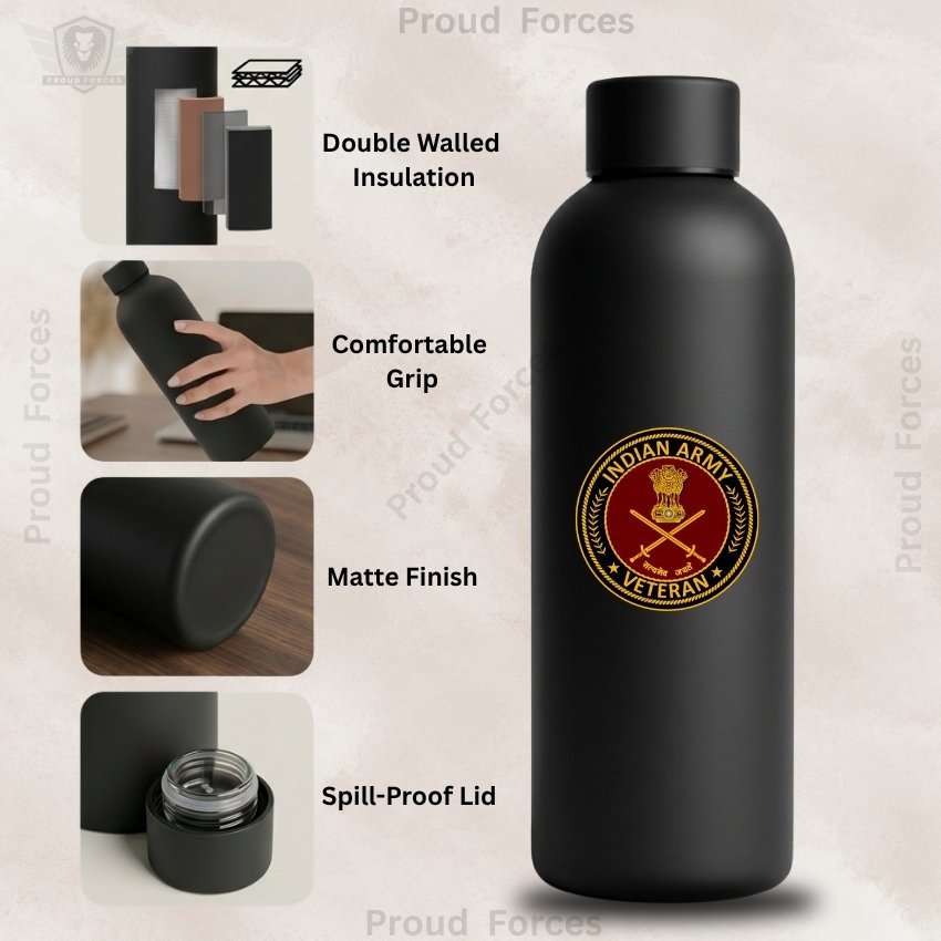 Indian Army Veteran Insulated Water Bottle