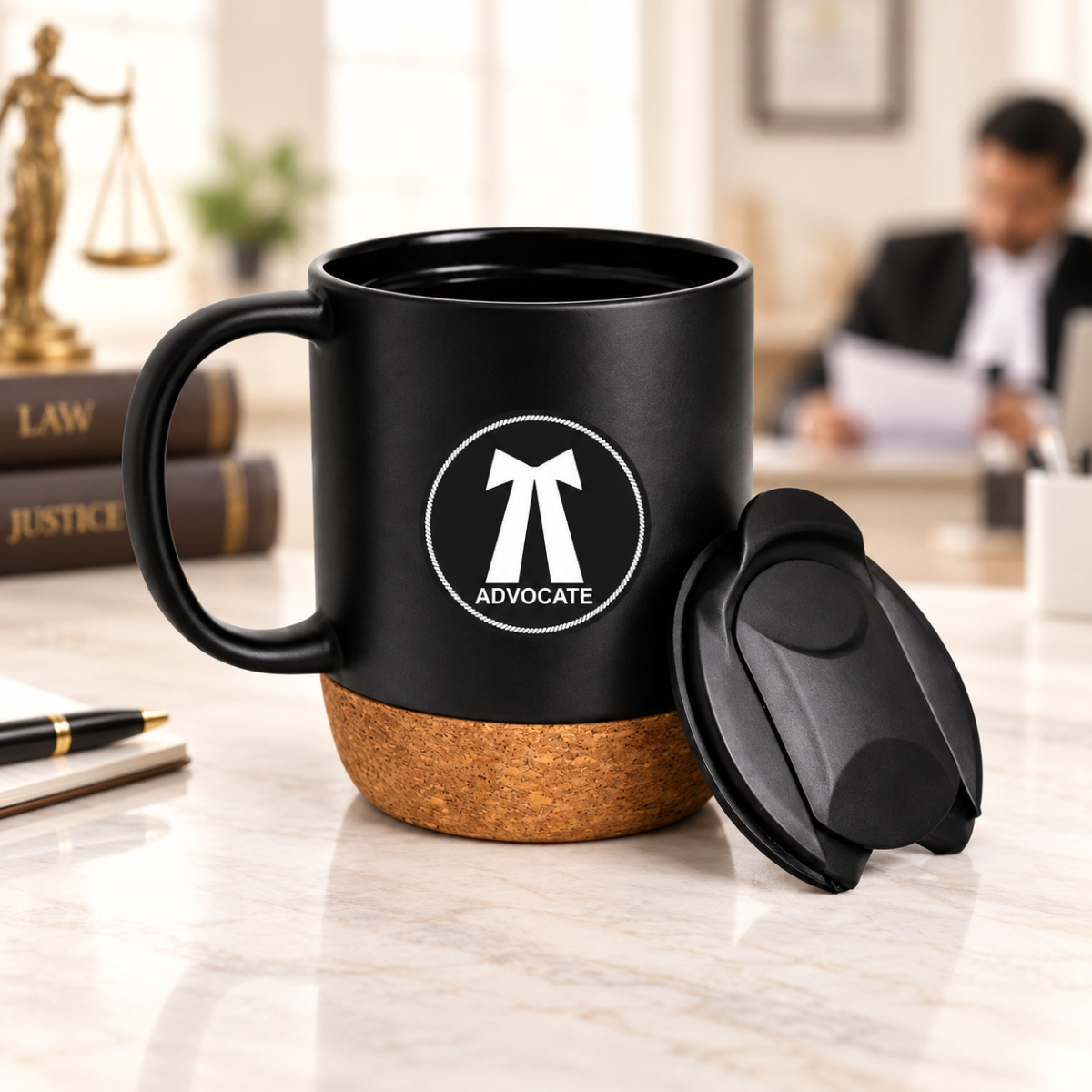 Advocate Matte Finish Coffee Mug with Cork Base