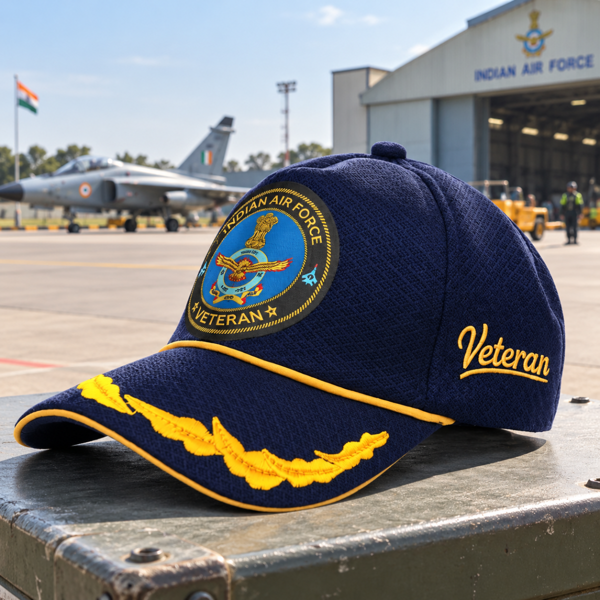 Indian Air Force Officers’ Baseball Cap for Veterans(Blue Color) - Premium Quality