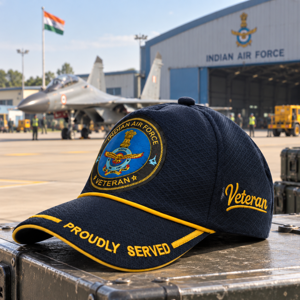 Indian Airforce Proudly Baseball Cap for Veterans(Blue Color) - Premium Quality