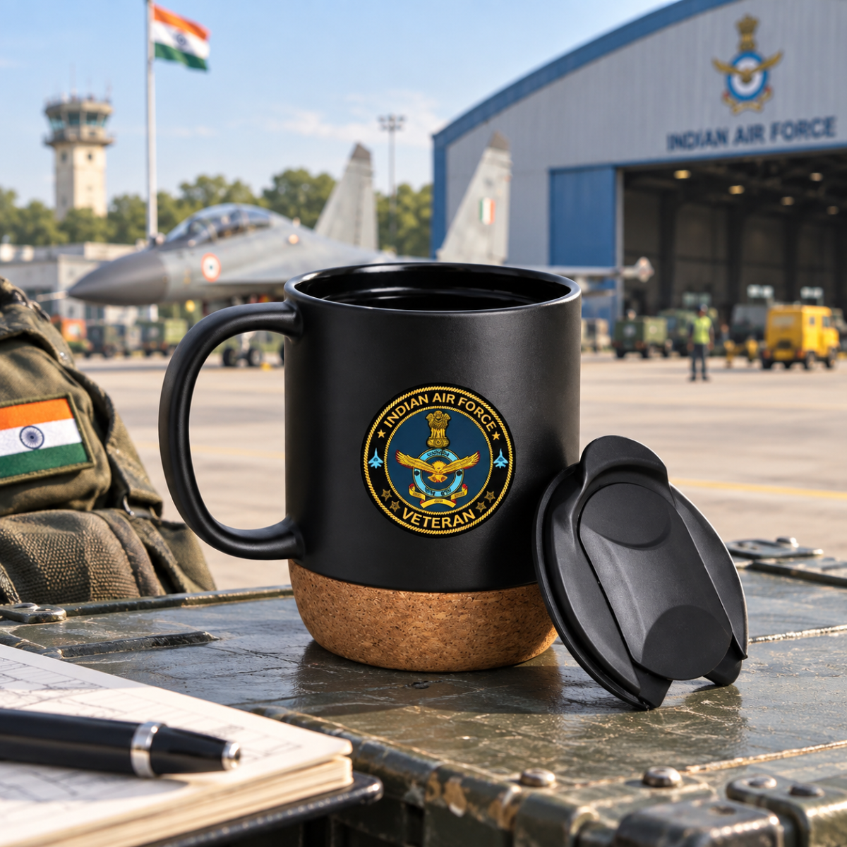 Indian Air Force Veteran Matte Finish Coffee Mug with Cork Base