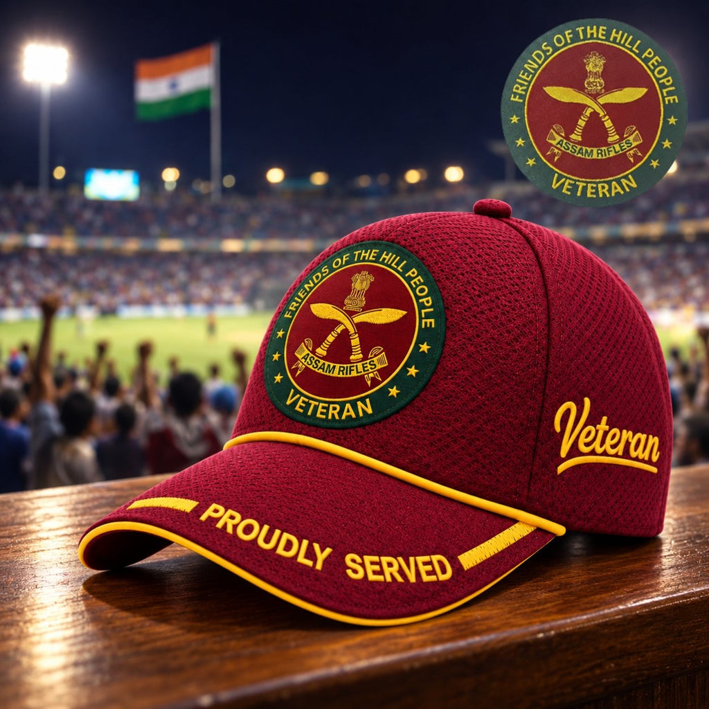 Assam Rifles Proudly Baseball Cap for Veterans(Maroon Color)- Premium Quality