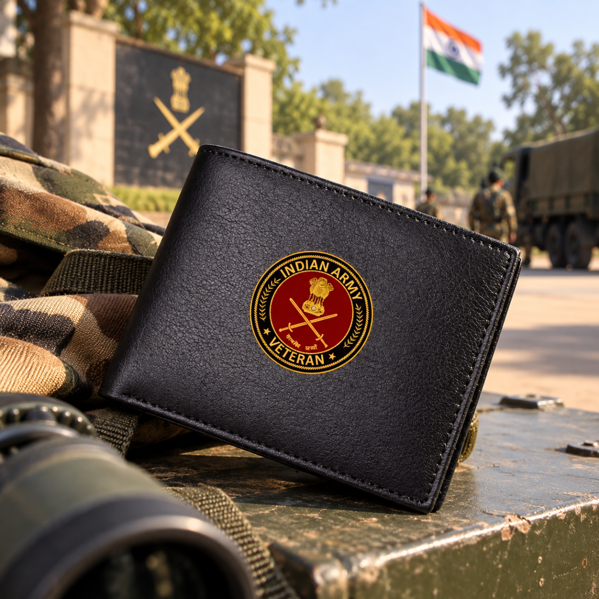 Army Veteran Black Leather Wallet for Men (Premium Classic Edition)