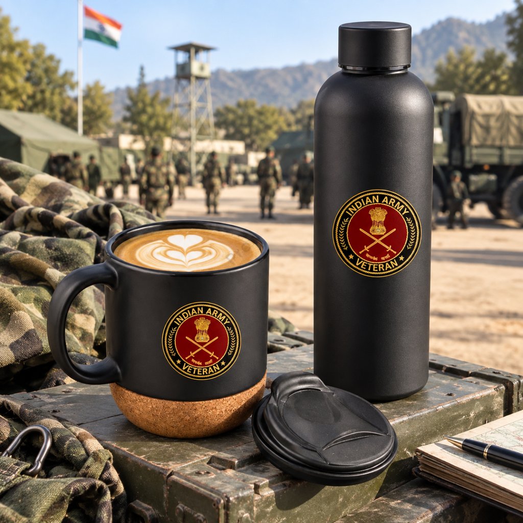 Army Veteran Matte Finish Bottle & Coffee Mug Combo Set